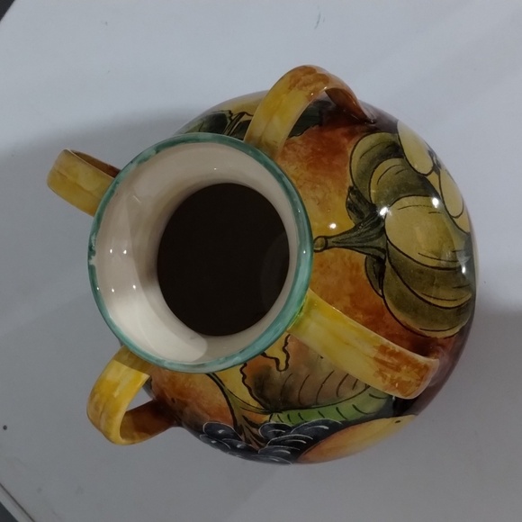 Majolica Santa Rosa 4 handle vase  guanajuato vase fruit Mexico art pottery - Picture 2 of 11